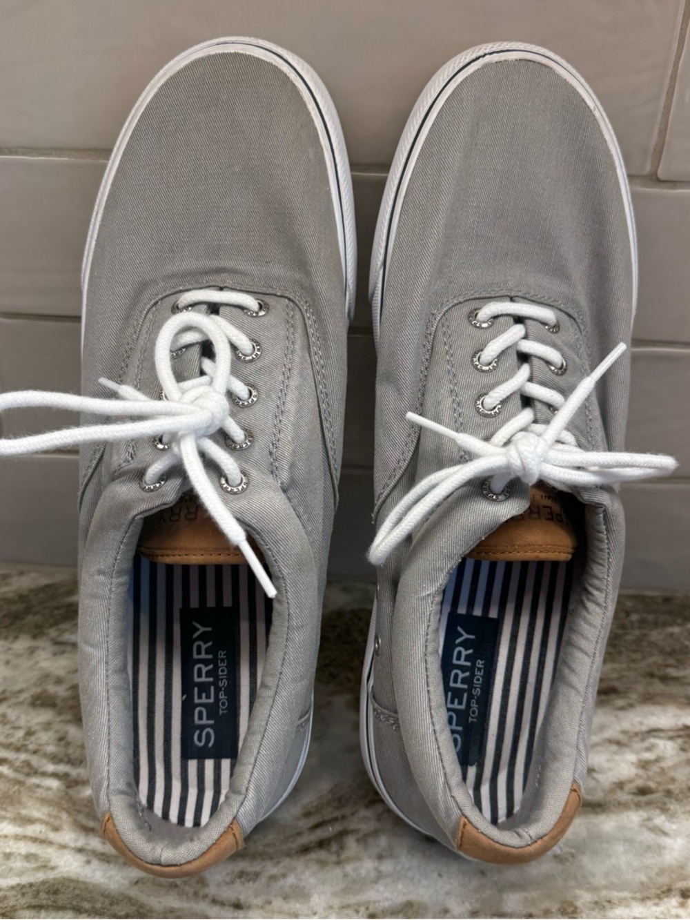 Sperry Striper II CVO SW Grey Canvas Men's Sneakers Size 12 STS22045